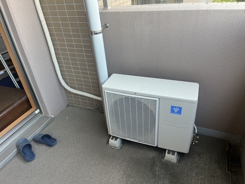 千葉市でエアコンを取り外す前の設置状況