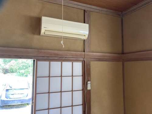 常陸大宮市でのエアコン回収前の写真